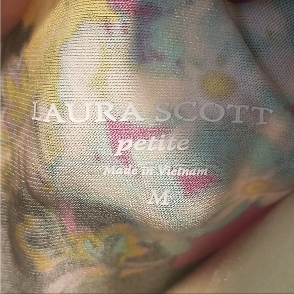 LAURA SCOTT Faux Wrap Sleeveless Dress in Multicolors, Size Medium - Picture 4 of 5